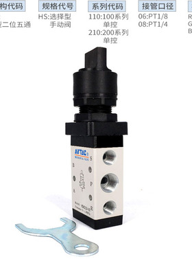 原装亚德客选择型机械阀M5HS210/M5HS210/M5PF/M5PL210-02/R/G/B