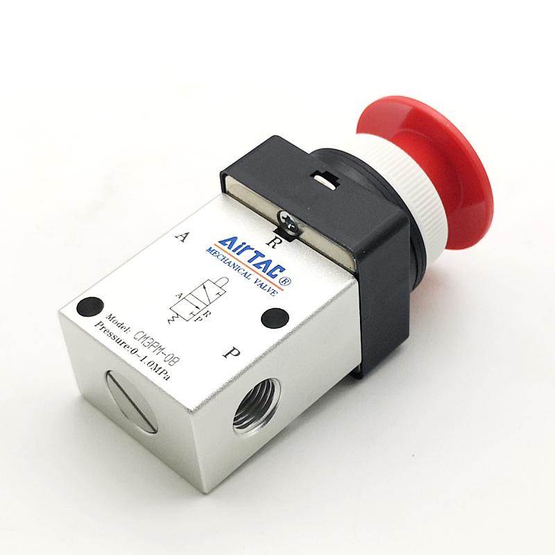 亚德客机械阀CM5PM/CM3PM05/06/08R蘑菇头按钮型手动阀控制气阀
