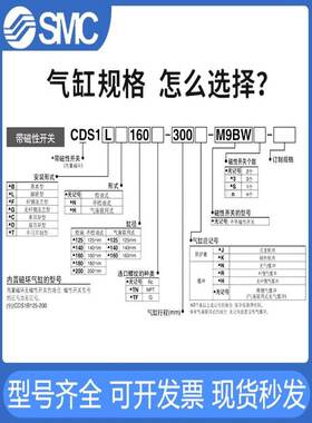 SMC大推力气缸CS1B/CDS1B125/140/160/180/250-50-75-300-400-600