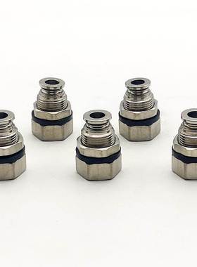 亚德客气动全金属全铜内螺纹隔板穿板直通快速接头BPMF6/8/10-02