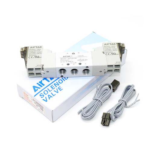 亚德客双线圈电磁阀5V120/5V220/5V320/5V420-06/08/10/15-B-050