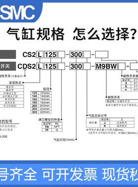 SMC大缸径气缸CS2B/CDS2B125-25/140/160-50-75-100-225-300-1000