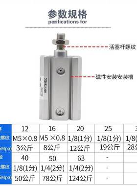 SMC型C55B薄型气缸CD55B20-25-32-40-50-63-10-30-35-45-100D M