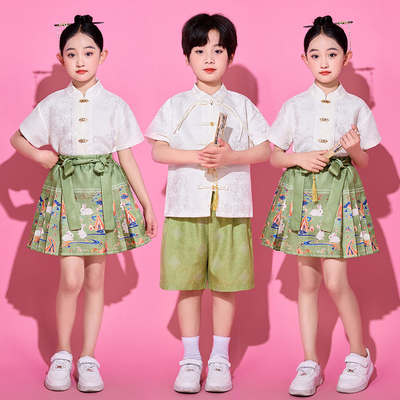 六一中国风汉服儿童马面裙套装