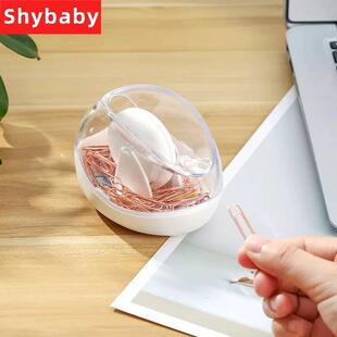 磁吸回形针收纳盒滚动式取针盒创意办公收纳塑料曲别针收纳筒