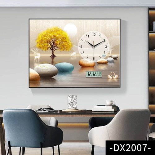 轻奢简约万年历电表箱装饰画挂钟