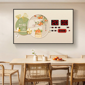 家用酒店装 精梭数码 万年历电子钟挂墙日历钟客厅新款 饰画静音挂钟