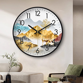 精梭简约轻奢客厅创意挂钟2026年新款 饰挂墙钟 家用时钟书房静音装