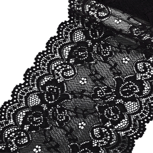 彩色柔软弹力花边蕾丝布辅料宽配件diy衣服裙边摆加长装饰黑白色