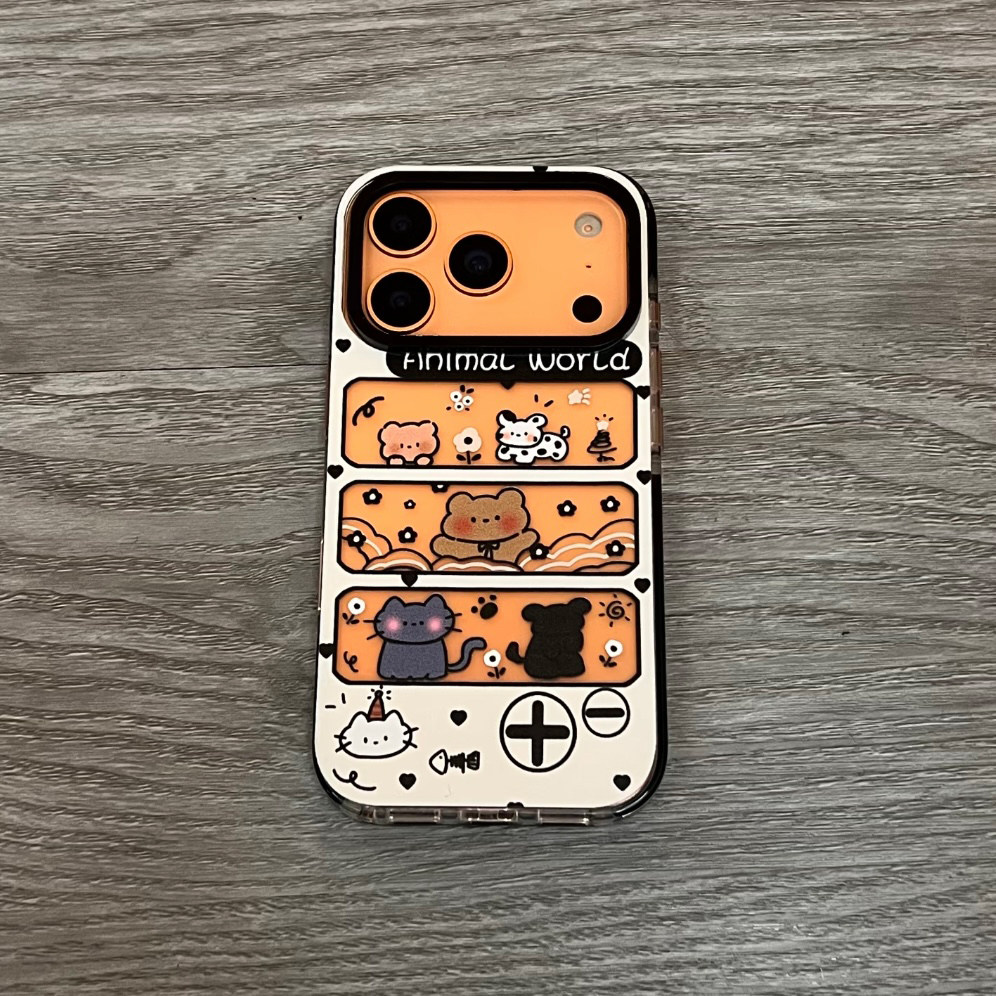 小动物扭扭蛋适用苹果17promax手机壳iphone16pro新款三合一黑边13/14趣味可爱卡通保护套15promax全包防摔软
