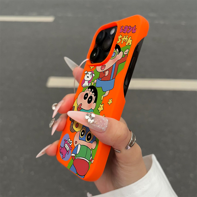 开车超人小新适用苹果15promax手机壳新款iphone14高级感13pro12卡通蜡笔小新11创意半包硅胶小众男女款xs套