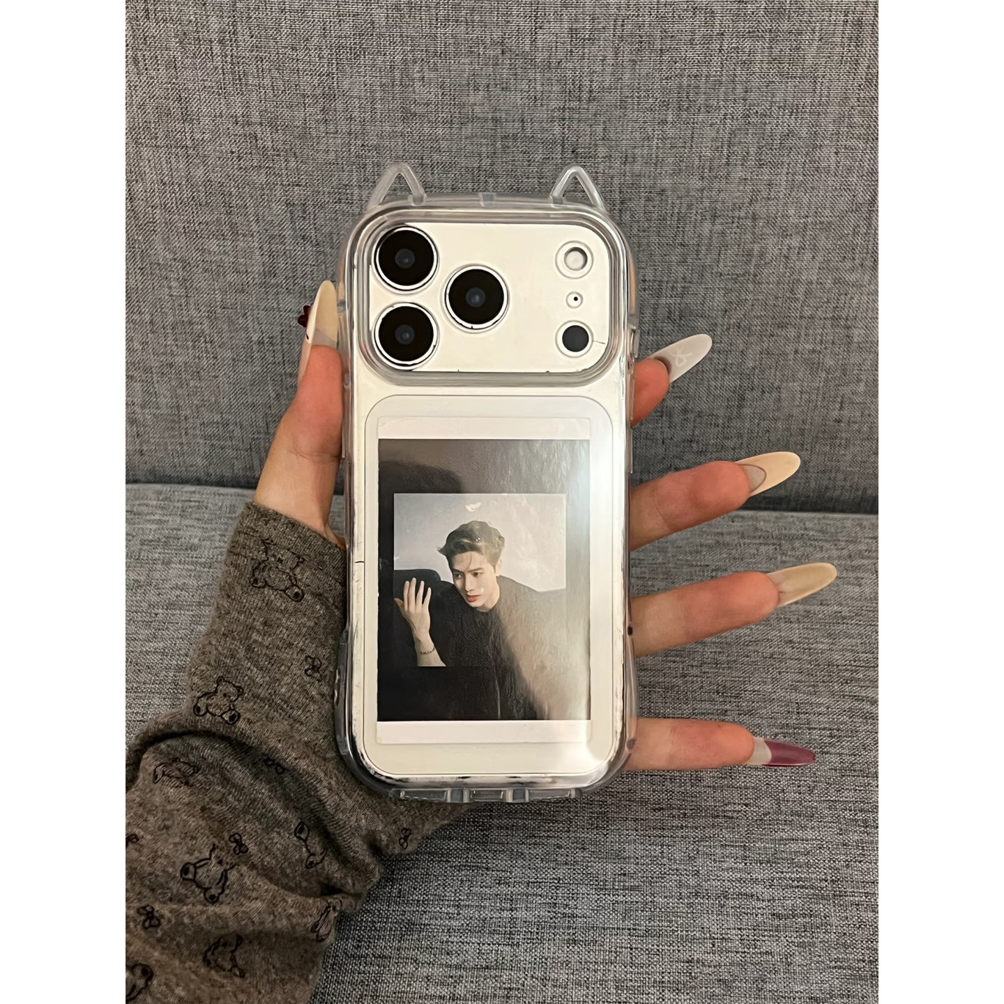 网红透明猫耳朵适用于苹果17promax手机壳iPhone17air/16promax防摔气囊15plus软胶14/13保护套12可爱11女生