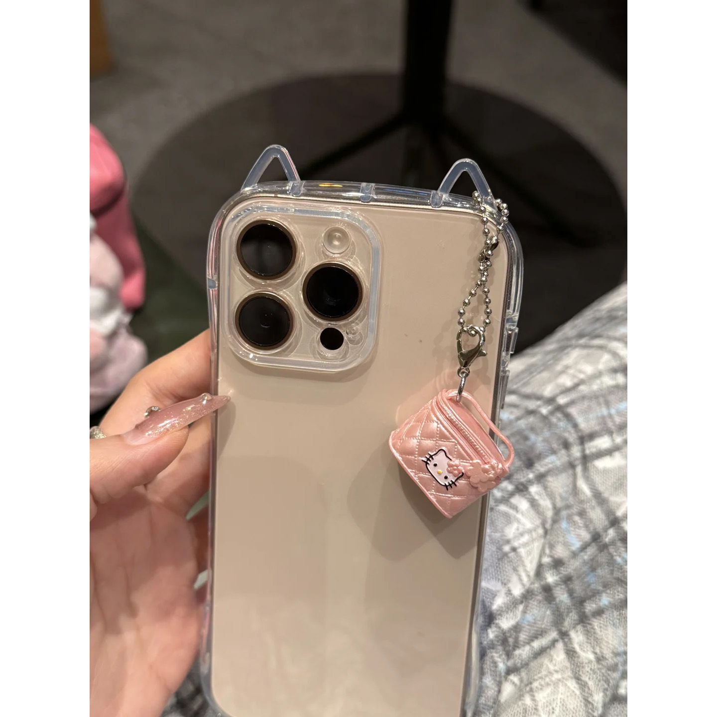 极简小蛮腰猫耳包包挂件适用苹果16透明iPhone16promax新款手机壳16pro全包防摔15硅胶软壳1高级保护软套12