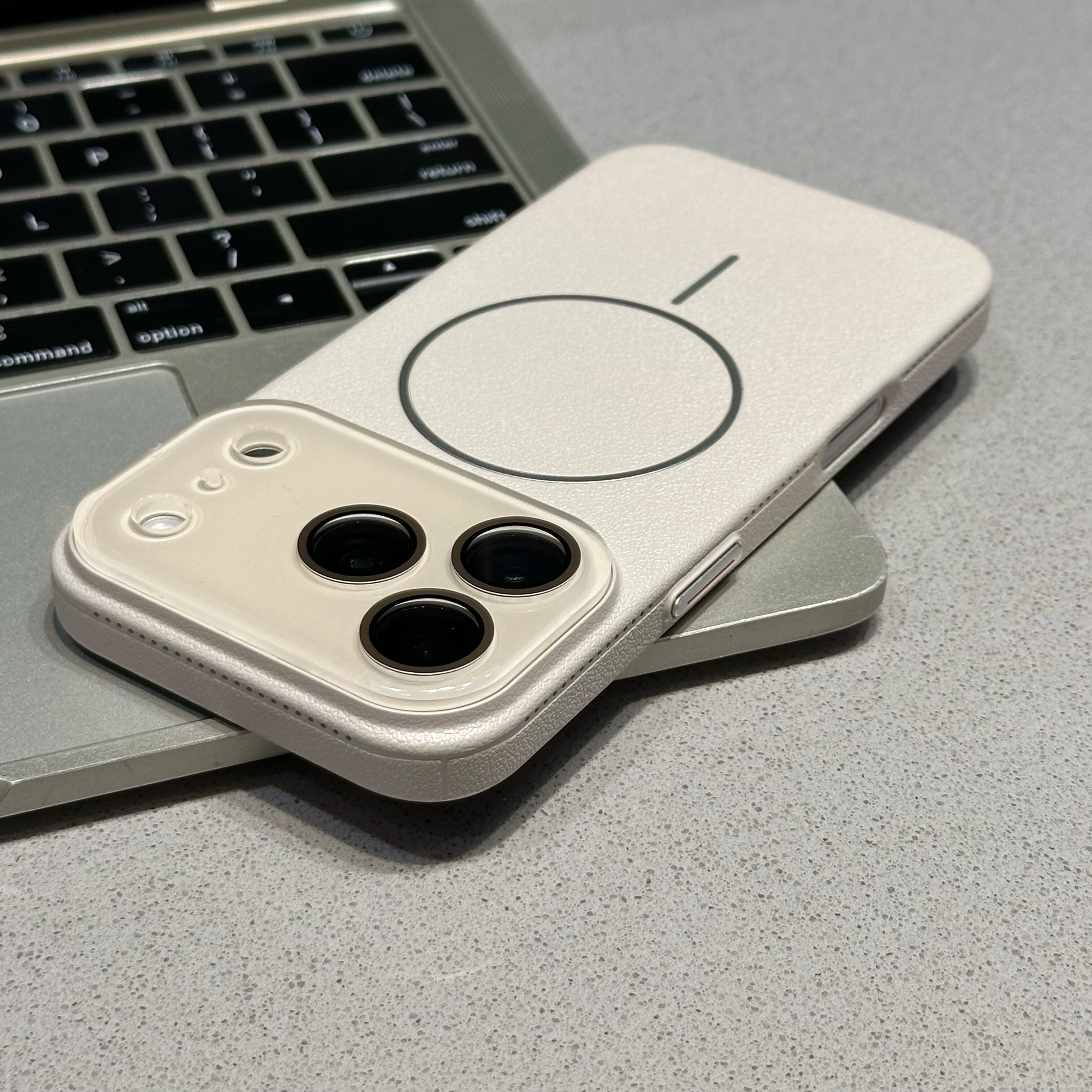 荧光绿荔枝皮纹适用iPhone17promax手机壳新款Air磁吸充电苹果16防摔壳个性细圈15plus自带镜头膜14pm高级13