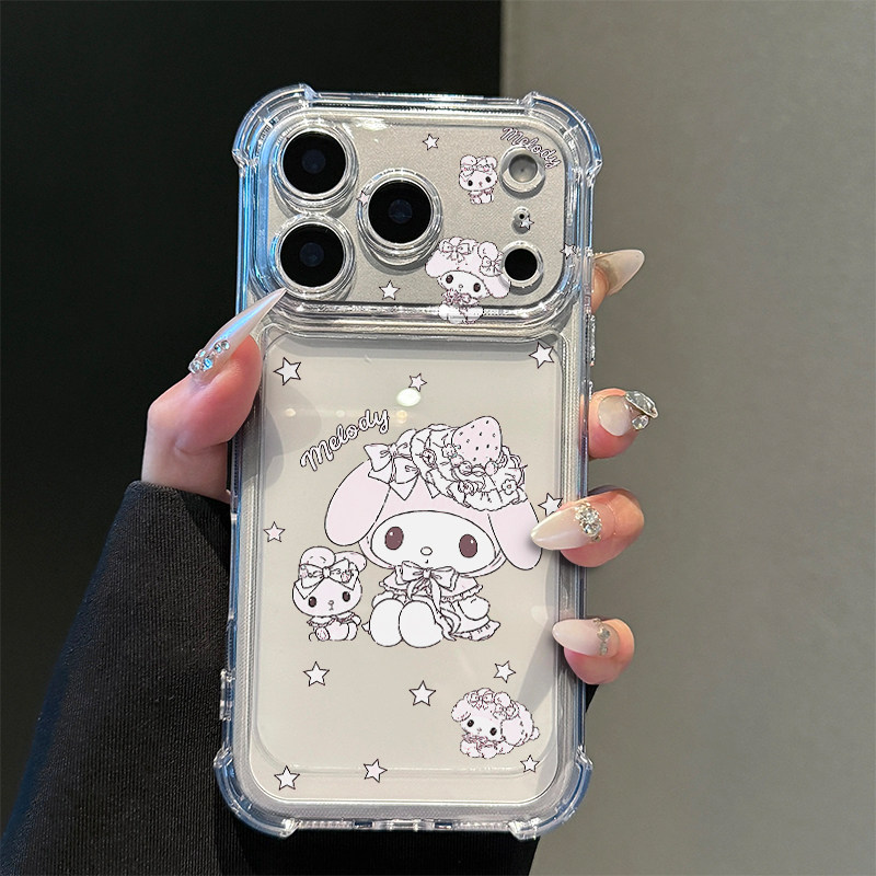 星星小兔美乐蒂适用iPhoneDuo苹果18Promax手机壳17Pro华为Mate80/70新款透明气囊壳x300防摔小米17Pro手机套