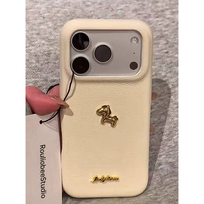 创意立体金马适用苹果17promax手机壳iPhone16皮质新款荔枝纹华为Mate70全包vivox200防摔保护套小米17pro软