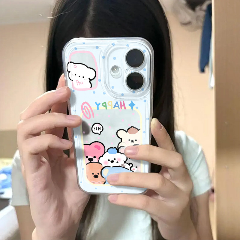 可爱小熊相框适用苹果17promax手机壳iPhone16Pro太空壳华为Mate80防摔Reno15vivox300小米17pro硅胶荣耀500
