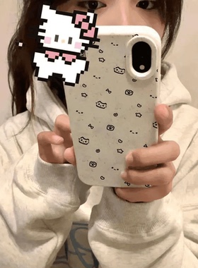 涂鸦小星星小猫手机壳适用苹果15promax手机壳iPhone13/14promax磨砂12/11简约xs/xr防摔保护套女款ins潮PRO