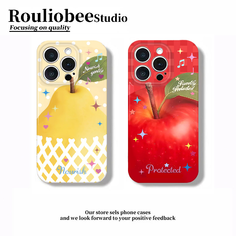 水果大香梨适用苹果17promax手机壳16Pro华为mate80新款pura80菲林硬壳OPPOReno15情侣vivox300防摔小米17pro