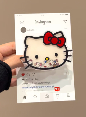 可流动可爱凯蒂猫西高地摇摇乐支架合集网红爆款超火ins手机粘贴式折叠气囊支架个性时尚适用iPhone苹果华为