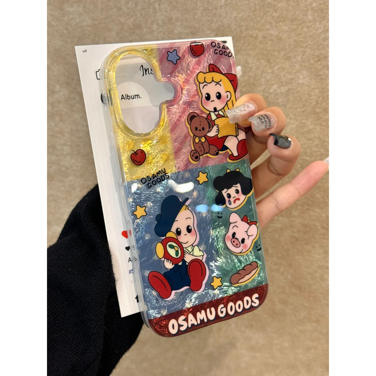 冰裂纹原田治插画适用iPhone16苹果16Promax手机壳新款IMD漩涡壳15por防摔14plus全包13高级感12套xr/xsmax软