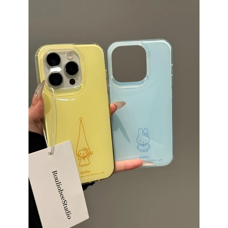 蓝色萌萌版米菲兔适用苹果16/15promax手机壳iphone14pro可爱卡通13软12情侣新款11果冻壳IMD防摔plus超火套