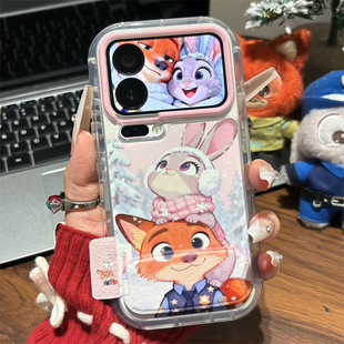 疯狂动物城ins卡通动漫朱迪尼克手机壳适用iPhone16小米苹果17Promax手机套华为P70荣耀vivoOPPOFindX8保护壳