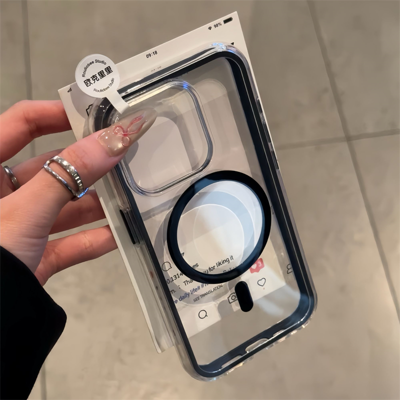 透明撞色边适用iPhone16promax苹果14手机壳15pro新款二合一11高级12软硅胶13男女14promax情侣16plus防摔套