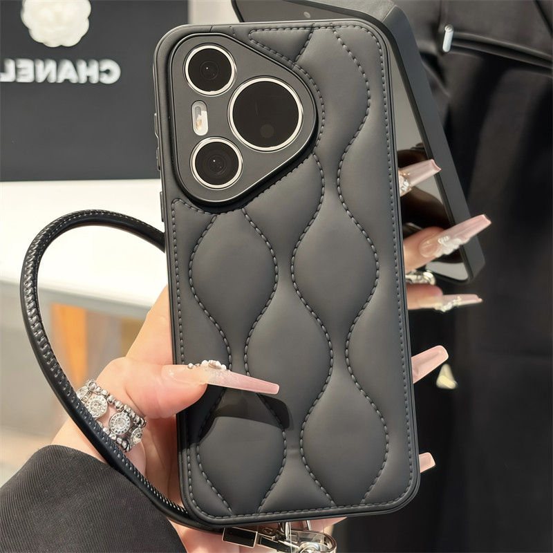 高颜值羽绒服适用苹果17promax挂绳手机壳华为mate60pro简约pura70创意Reno14高级感vivos30全包防摔小米17软