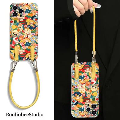 乐园女孩适用苹果15promax手机壳16pro华为mate60新款挂绳pura70菲林壳OPPOReno12/vivos19x100超火小米14套