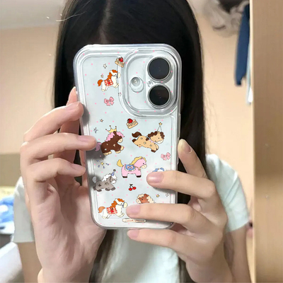 可爱派对小马适用苹果17promax手机壳iPhone16pro太空壳华为Mate80防摔Reno15vivox300小米17pro硅胶荣耀500