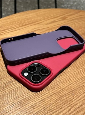 适用苹果15手机壳14防摔13新款16pro手机套17PM纯色iphone磨砂防指纹简约ins半包por时尚小众裸机十色软壳max