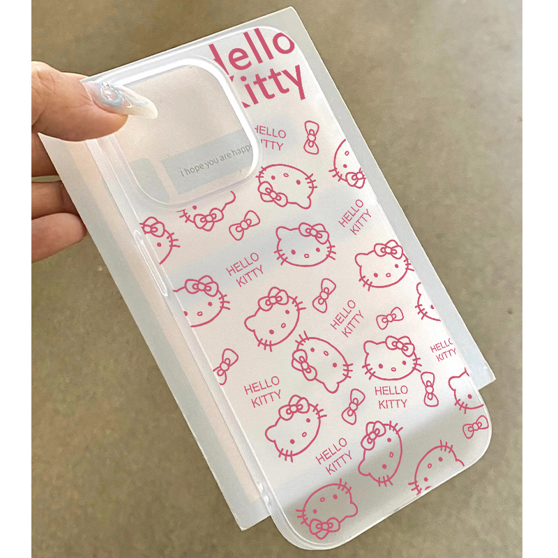 满屏粉色Kitty猫适用苹果16/15promax手机壳iphone14pro可爱卡通13软壳12女新款11磨砂肤感防摔plus网红超火