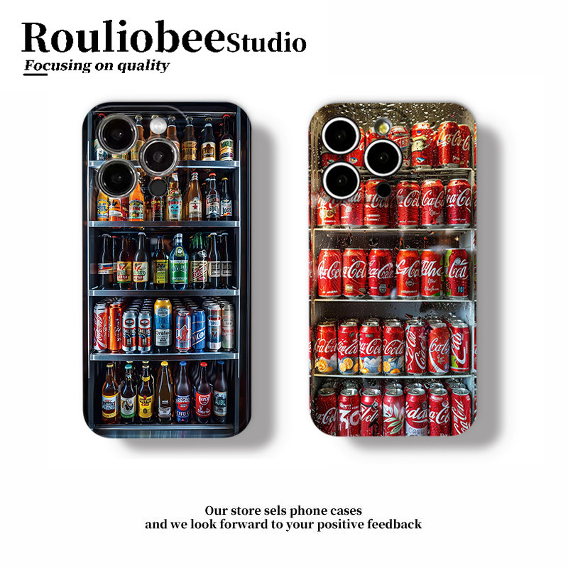 夏日个性冰镇啤酒快乐可乐汽水适用iPhone16promax苹果15手机壳新款华为mate70硬壳nova13荣耀vivoOPPO小米14