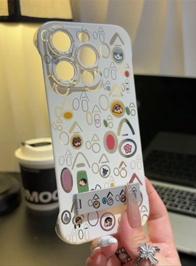 哈哈小新之家支架适用苹果16/17手机壳iPhone15promax超薄华为mate60荣耀200防摔Pura70小米14硬k70女vivoppo