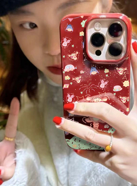 满屏跳跳虎卡通适用苹果16/17promax手机壳iphone15pro可爱卡通13/14软12新款11果冻壳xs肤感防摔plus情侣xr