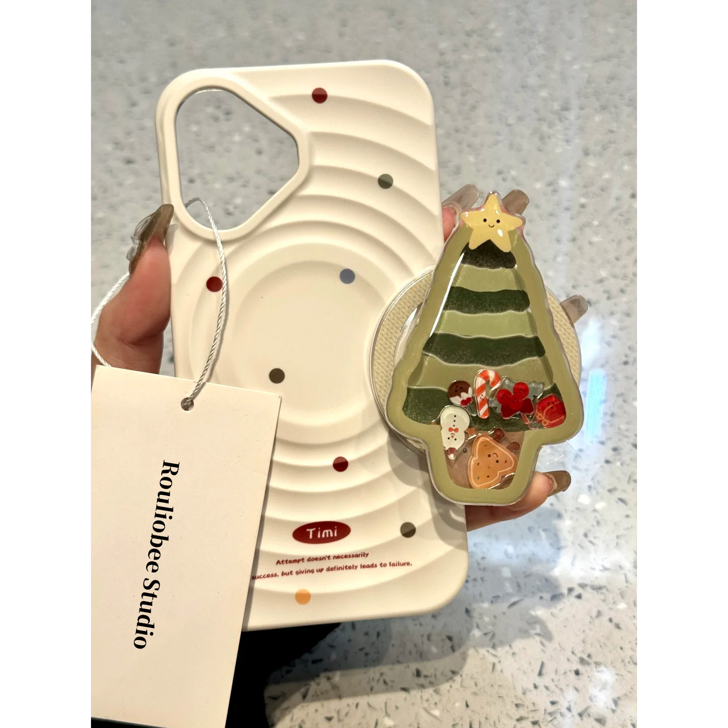 秋冬ins风圣诞树摇摇乐磁吸支架适用苹果16promax手机壳iPhone15新款16保护套13女款14全包防摔15promax小众