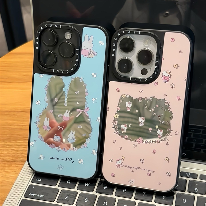 鲜花凯蒂适用苹果16/15promax手机壳iphone14pro可爱卡通13/14软壳12女新款16e潮牌镜面防摔plus网红超火爆款
