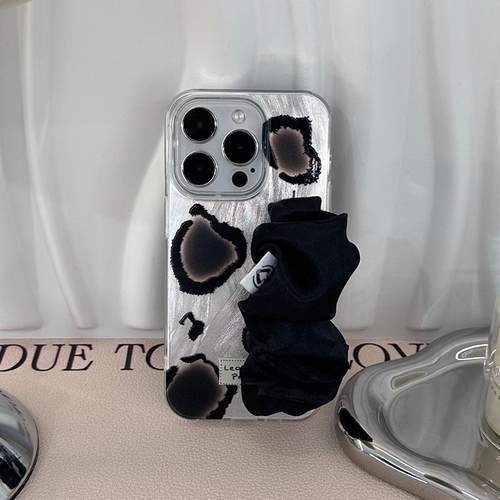 小众高级感豹纹手腕带适用于iphone15promax手机壳14promax防摔13promax羽纱壳华为P70荣耀vivo小米OPPO一加