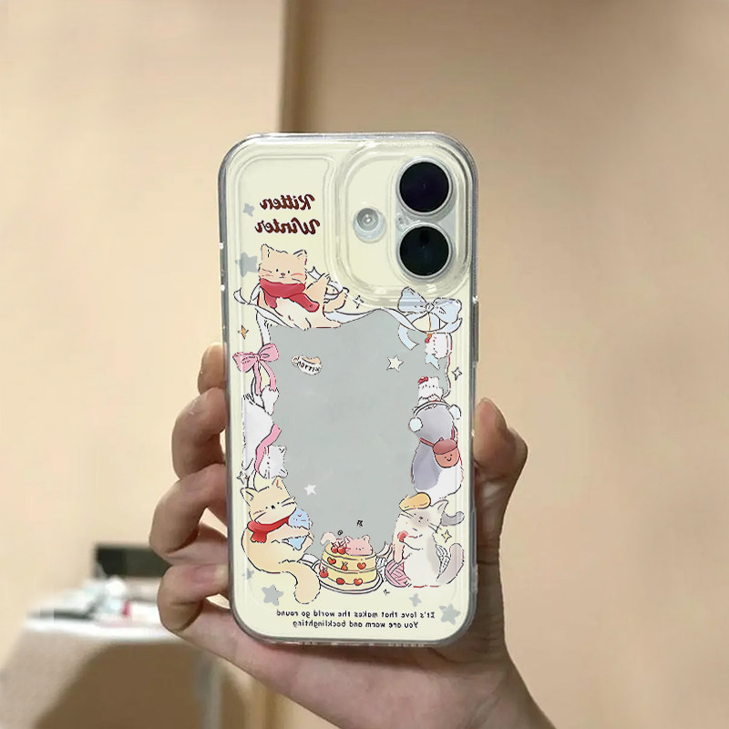 创意猫咪相框适用苹果17promax手机壳iPhone16pro太空壳华为Mate70荣耀300vivox200小米15硅胶OPPOReno13软壳