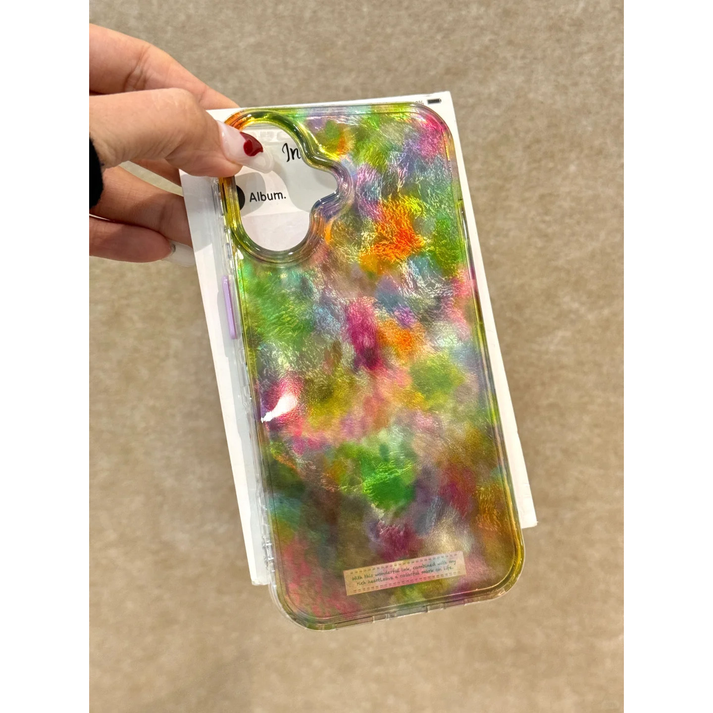 彩色晕染油画适用苹果15手机壳iPhone16Pro卡通vivox100冰裂纹红米note13防摔小米14华为pura70荣耀200女OPPO