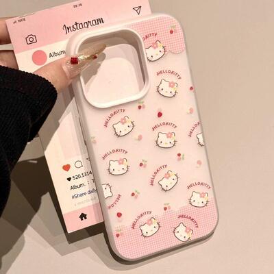 野餐画家KT猫适用苹果16/15promax手机壳iphone14pro可爱卡通13软壳12女新款11果冻二合一肤感防摔plus情侣xr
