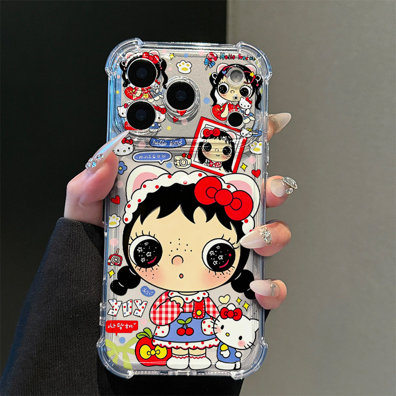 猫咪发箍小玉适用iPhoneDuo苹果18Promax手机壳17Pro华为Mate80新款透明气囊壳vivox300防摔小米18Pro手机套