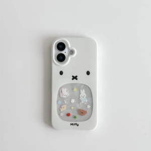 可爱软萌米菲兔适用苹果17promax手机壳iPhone16pro太空壳华为Mate70Pro荣耀300vivox200小米15硅胶OPPO防摔
