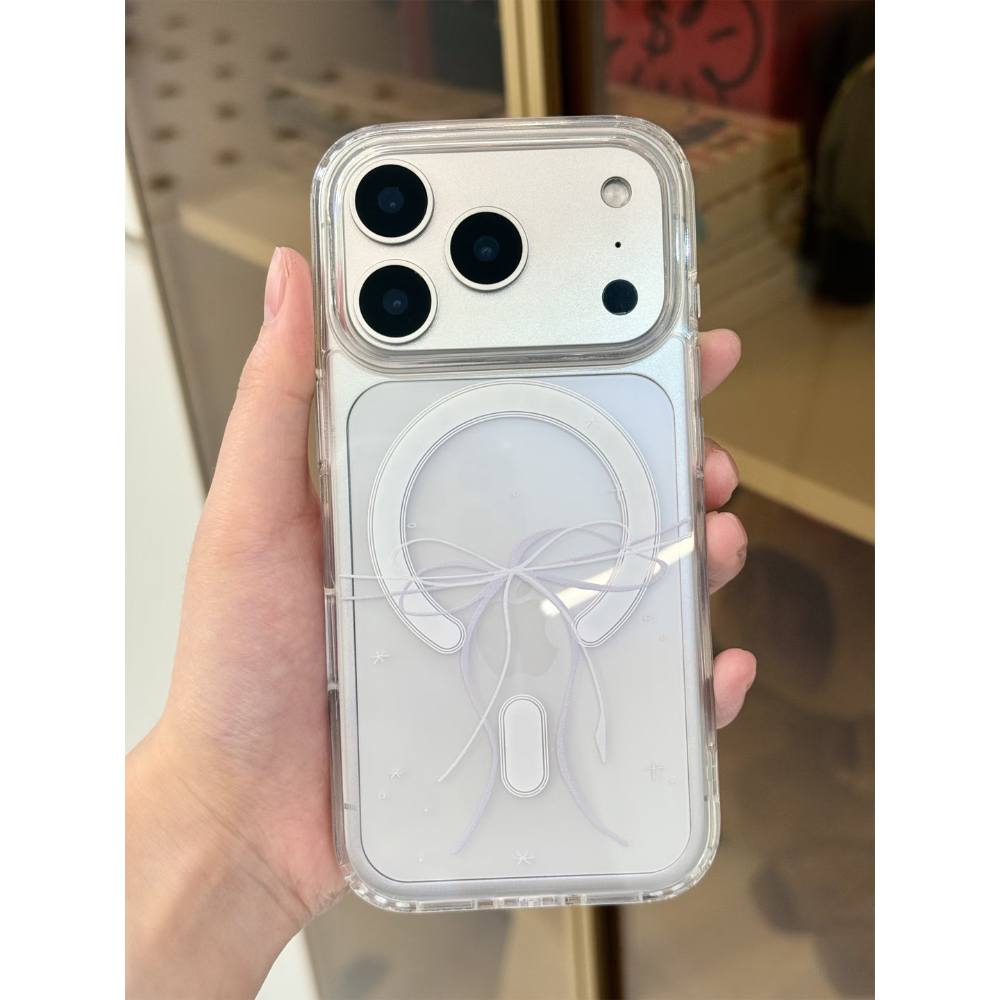 甜美蝴蝶结适用于苹果17Promax磁吸手机壳iphone16Pro男女款14透明13Pro保护套12mini硅胶软7/8plus防摔17air