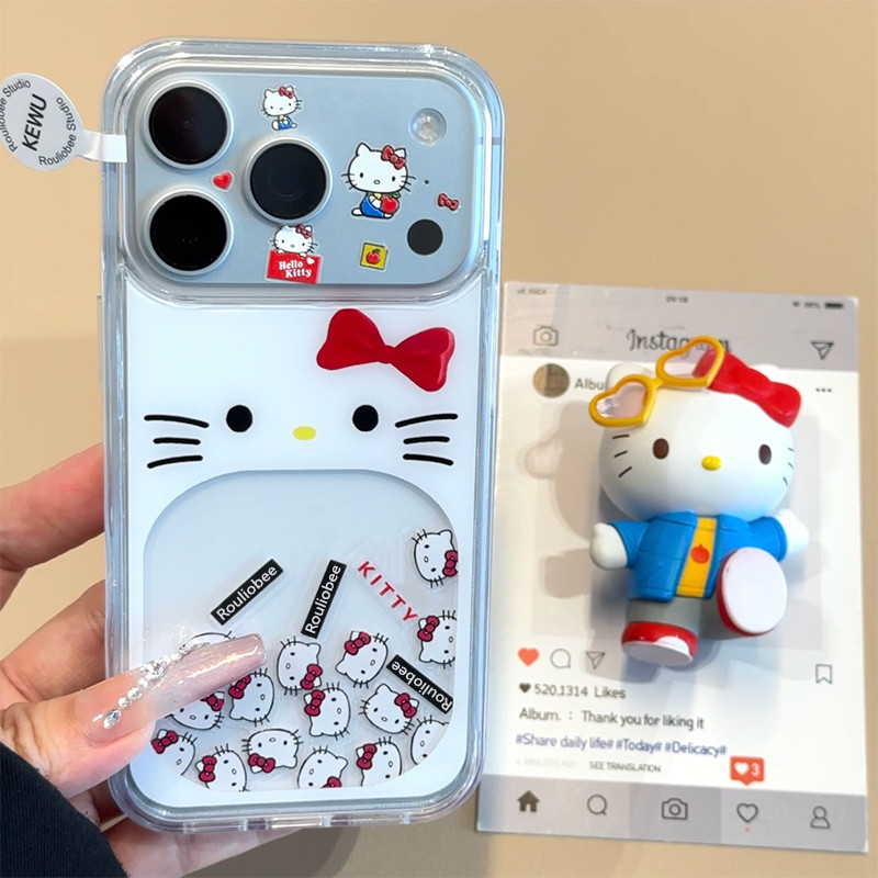 可爱流动KT大嘴适用苹果16promax手机壳16新款iphone17promax创意15少女心13全包防摔14promax流沙12少女卡通