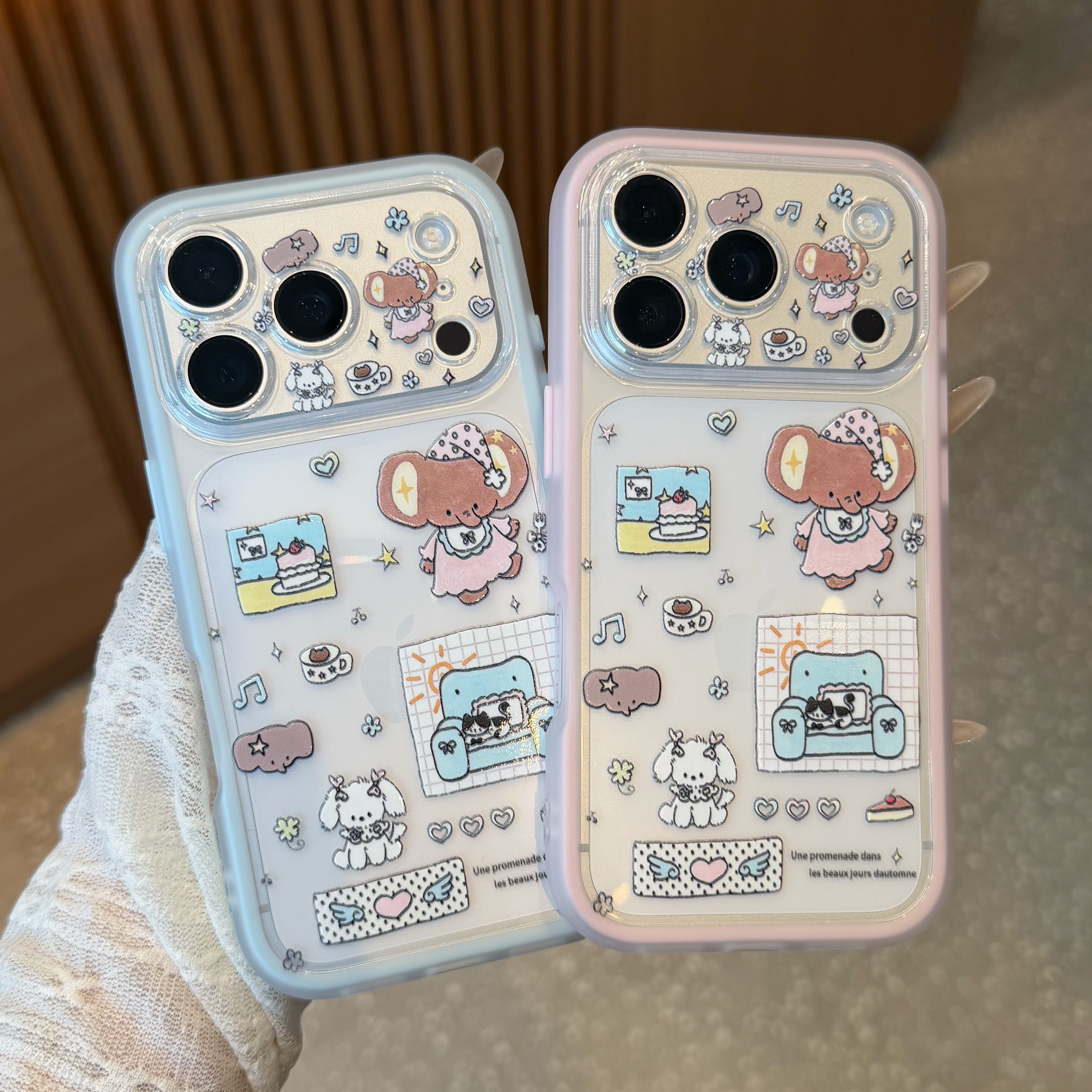 卡通象宅日常适用苹果17promax手机壳iphone18pro新款炫彩秒变壳男女款14pro透明壳15pro全包13/14防摔手机套