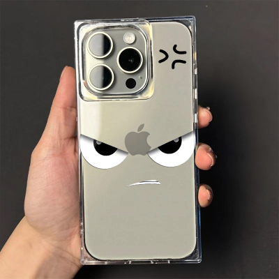 凶凶表情直角高级感iPhone16promax长方形透明苹果15pro手机壳iPhone14PROMAX软壳14/15plus全包防摔网红超火
