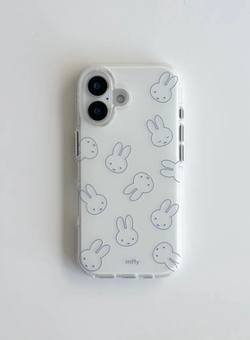 米菲兔兔满屏适用苹果17promax手机壳iphone16Pro新款奶油IMD壳15pro华为mate70荣耀vivox200小米15OPPO防摔