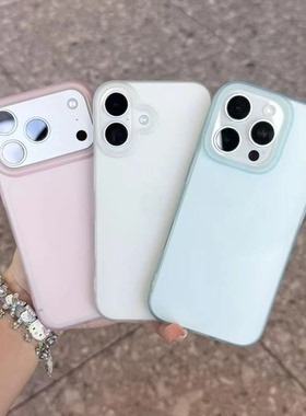 2026新款适用苹果17promax手机壳磨砂大孔iphone16轻薄绿色15pro软硅胶14plus薄荷绿外壳13高级感小众保护套